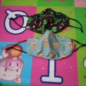 2 Christmas face masks